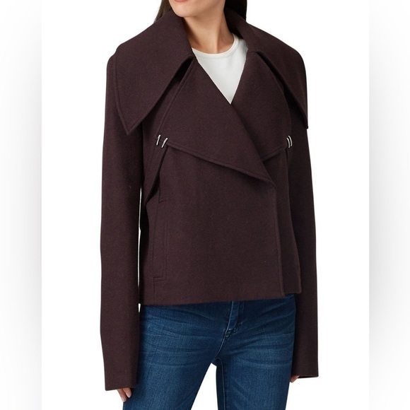 Tibi Peacoat Hendrick Jacket in Plum Wool Blend - Picture 2 of 7